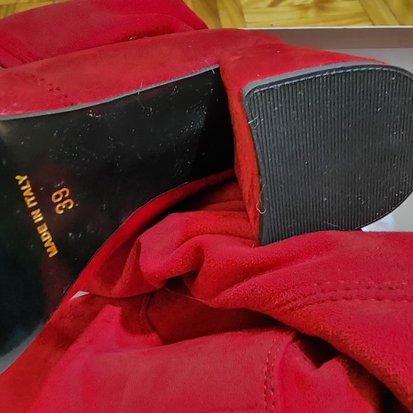 PREGUNTA square heel red Boots suede effect leather sole - Picture 6 of 13